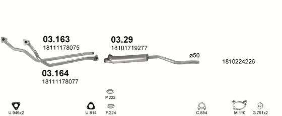 Auspuffanlage für BMW 3 E30 2.4 D (E30 324d)