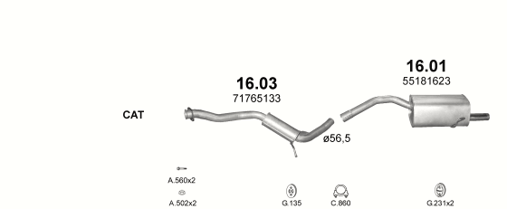 Auspuffanlage für ALFA ROMEO 156 2.5 (2.5 V6 V24)