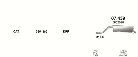 Auspuffanlage für OPEL CORSA D 1.3 D (1.3 CDTi Turbo Diesel)