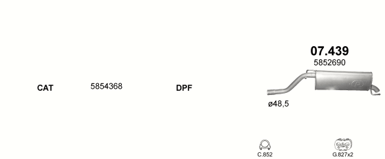 Auspuffanlage für OPEL CORSA D 1.3 D (1.3 CDTi Turbo Diesel)