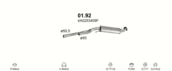 Auspuffanlage für AUDI 100 2.8 (2.8 V6 AAH)
