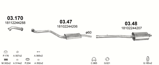 Auspuffanlage für BMW 3 E36 2.5 TD (E36 325 TDS)