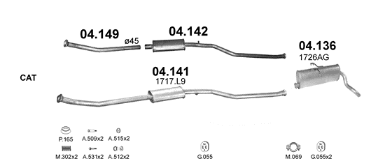 Auspuffanlage für CITROEN BERLINGO 1.6 (1.6i 16V)