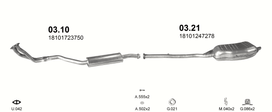 Auspuffanlage für BMW 3 E36 1.8 (318i)
