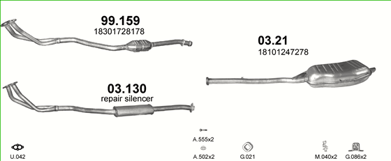 Auspuffanlage für BMW 3 E36 1.8 (318i)