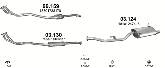 Auspuffanlage für BMW 3 E36 1.6 (E63 316ti COMPACT)