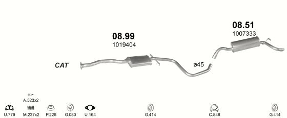 Auspuffanlage für FORD ESCORT 1.4