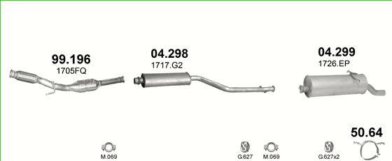 Auspuffanlage für CITROEN XSARA PICASSO 2.0 D (2.0 HDi Turbo Diesel)