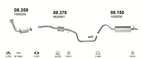 Auspuffanlage für FORD ESCORT VAN 1.8 D