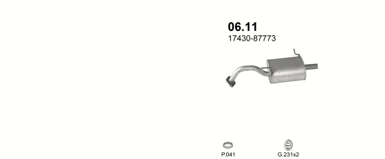 Auspuffanlage für DAIHATSU CHARADE 1.0 (M:CB)