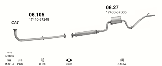 Auspuffanlage für DAIHATSU CUORE 0.8 (M:ED)