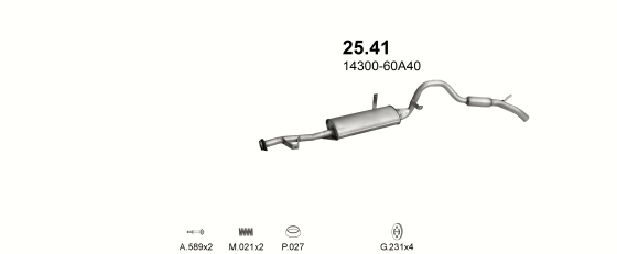 Auspuffanlage für SUZUKI VITARA 1.6 (1.6i SWB 2/3D 4x4)