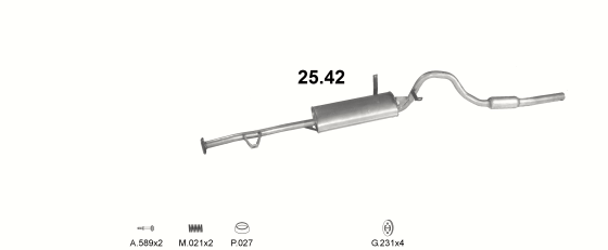 Auspuffanlage für SUZUKI VITARA 1.6 (1.6i 16V LWB 5D 4x4 WAGON)