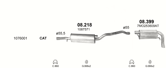 Auspuffanlage für FORD GALAXY 2.0 (2.0i 8V)