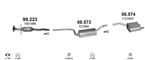 Auspuffanlage für FORD FOCUS 1.4 (1.4i 16V)