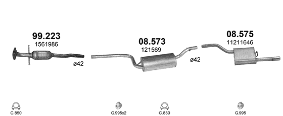 Auspuffanlage für FORD FOCUS 1.4 (1.4i 16V)