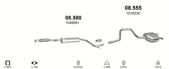 Auspuffanlage für FORD MONDEO 2.0 (2.0i 16V)