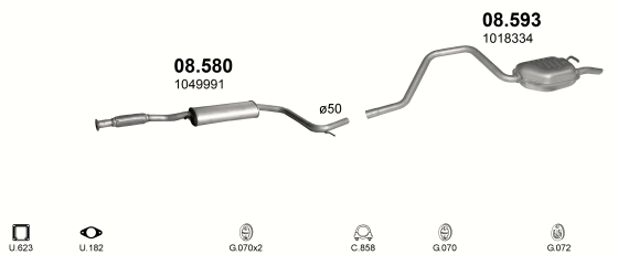Auspuffanlage für FORD MONDEO 2.0 (2.0i 16V)