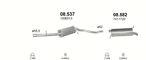 Auspuffanlage für FORD GALAXY 2.0 (2.0i 8V)