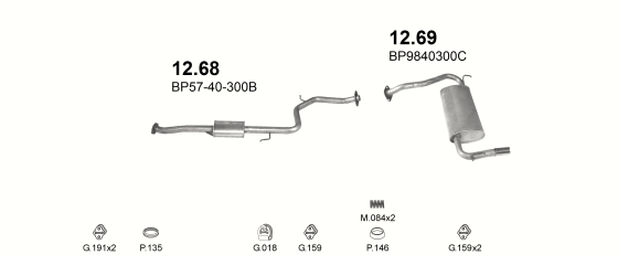 Auspuffanlage für MAZDA 323 1.8 (1.8i 16V)