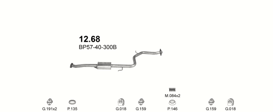 Auspuffanlage für MAZDA 323 1.8 (1.8i 16V)