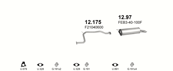 Auspuffanlage für MAZDA 626 2.0 (2.0i GT 16V)