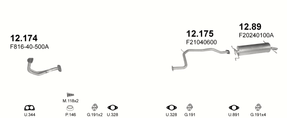 Auspuffanlage für MAZDA 626 1.8 (1.8 12V)