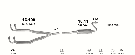 Auspuffanlage für ALFA ROMEO 33 1.3 (1.3)