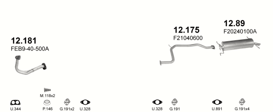 Auspuffanlage für MAZDA 626 2.0 (2.0 12V)