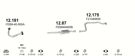 Auspuffanlage für MAZDA 626 2.0 (2.0 12V)