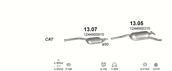 Auspuffanlage für MERCEDES 200 - W124 2.0 D (W124 200)