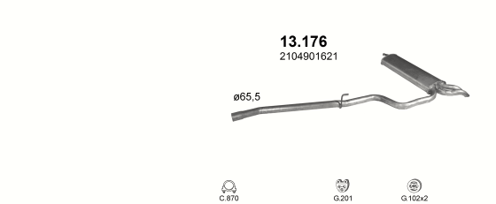 Auspuffanlage für MERCEDES E300 - T210 3.0 TD (T210 E300)