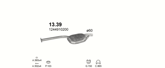 Auspuffanlage für MERCEDES E300 - T124 3.0 TD (T124 E300)