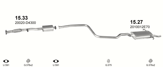 Auspuffanlage für NISSAN BLUEBIRD 2.0 D