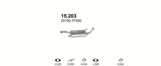 Auspuffanlage für NISSAN TERRANO I 2.4 (2.4 4x4 LWB)