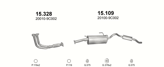 Auspuffanlage für NISSAN SERENA 2.3 D (EXCL.SGX)