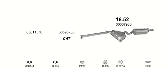 Auspuffanlage für ALFA ROMEO 146 1.3 (1.3 i.e.)