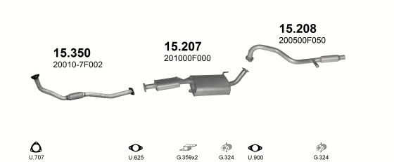 Auspuffanlage für FORD MAVERICK 2.7 D (2.7 TD SWB 4x4)