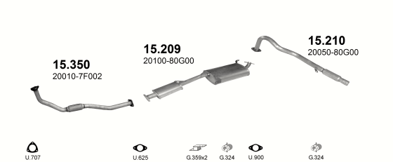 Auspuffanlage für NISSAN TERRANO I 2.7 D (2.7 TD LWB 4x4)