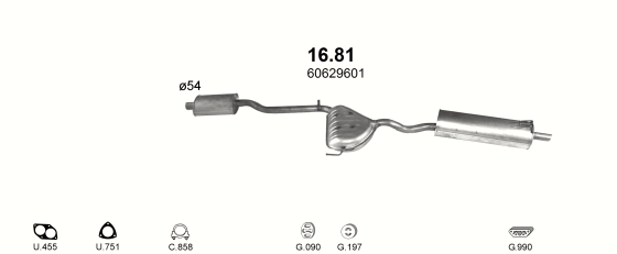 Auspuffanlage für ALFA ROMEO 145 1.6 (1.6 i.e. 16V)