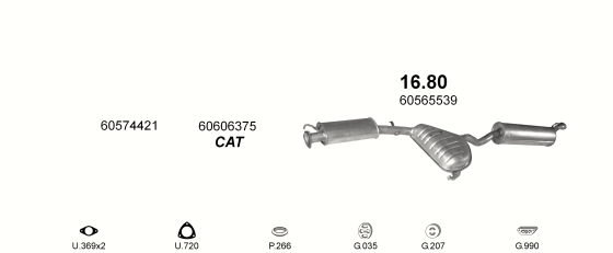 Auspuffanlage für ALFA ROMEO 155 1.8 (1.8i TWIN SPARK)