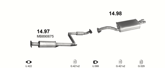 Auspuffanlage für MITSUBISHI SIGMA 3.0