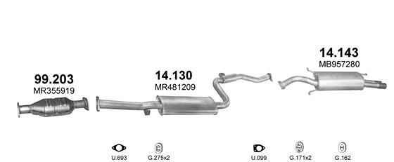 Auspuffanlage für MITSUBISHI CARISMA 1.8 (1.8 GDi)