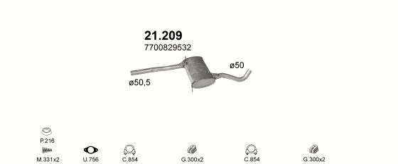 Auspuffanlage für RENAULT SAFRANE 2.2 (2.2i 8V)