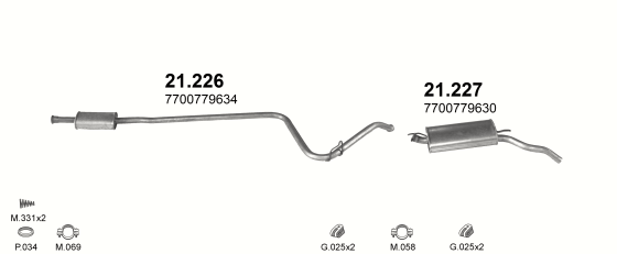 Auspuffanlage für RENAULT EXPRESS 1.0