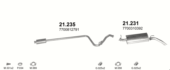 Auspuffanlage für RENAULT EXPRESS 1.6 D