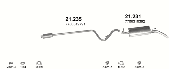 Auspuffanlage für RENAULT EXPRESS 1.9 D