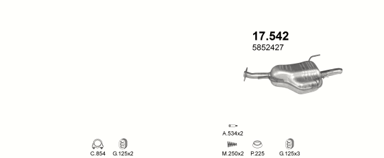 Auspuffanlage für OPEL ASTRA G 2.0 D (2.0 Di)