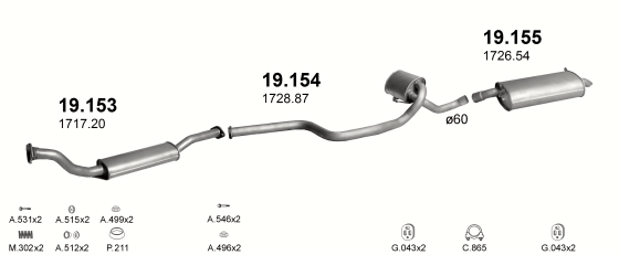 Auspuffanlage für PEUGEOT 605 2.1 D