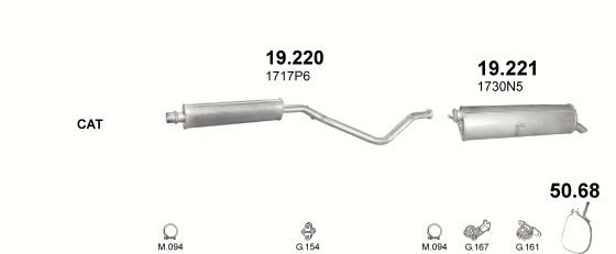 Auspuffanlage für PEUGEOT 307 2.0 (2.0i -16V)
